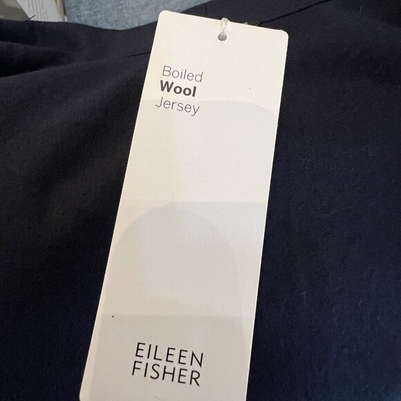 Eileen Fisher Boiled Wool Shawl Wrap Jacket Size Petite Large Midnight Navy Blue - Picture 9 of 14